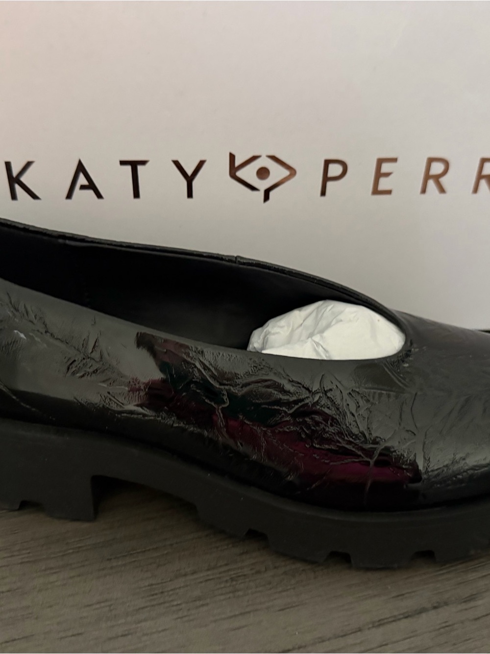 Katy Perry Collections Black Patent Chunky Sole Ballet Flat